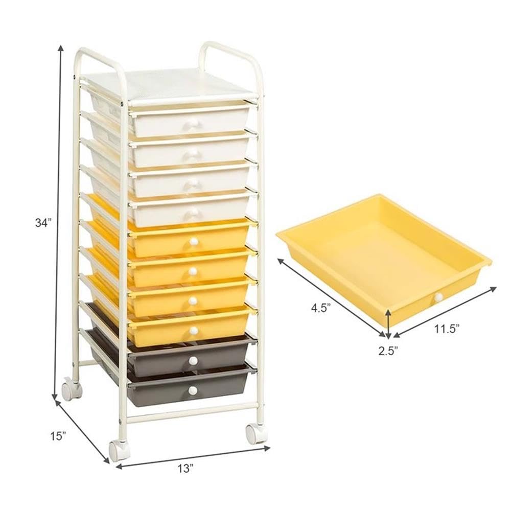 Rolling Storage Cart with 10 Drawers L961453