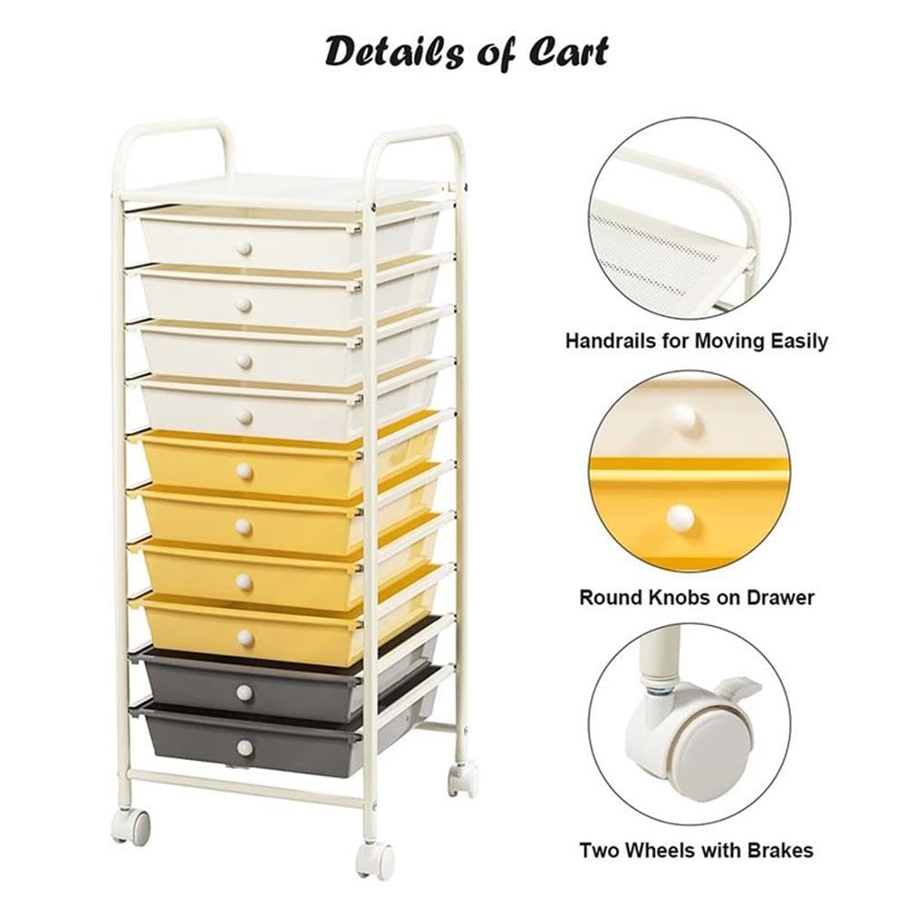 Rolling Storage Cart with 10 Drawers L961453