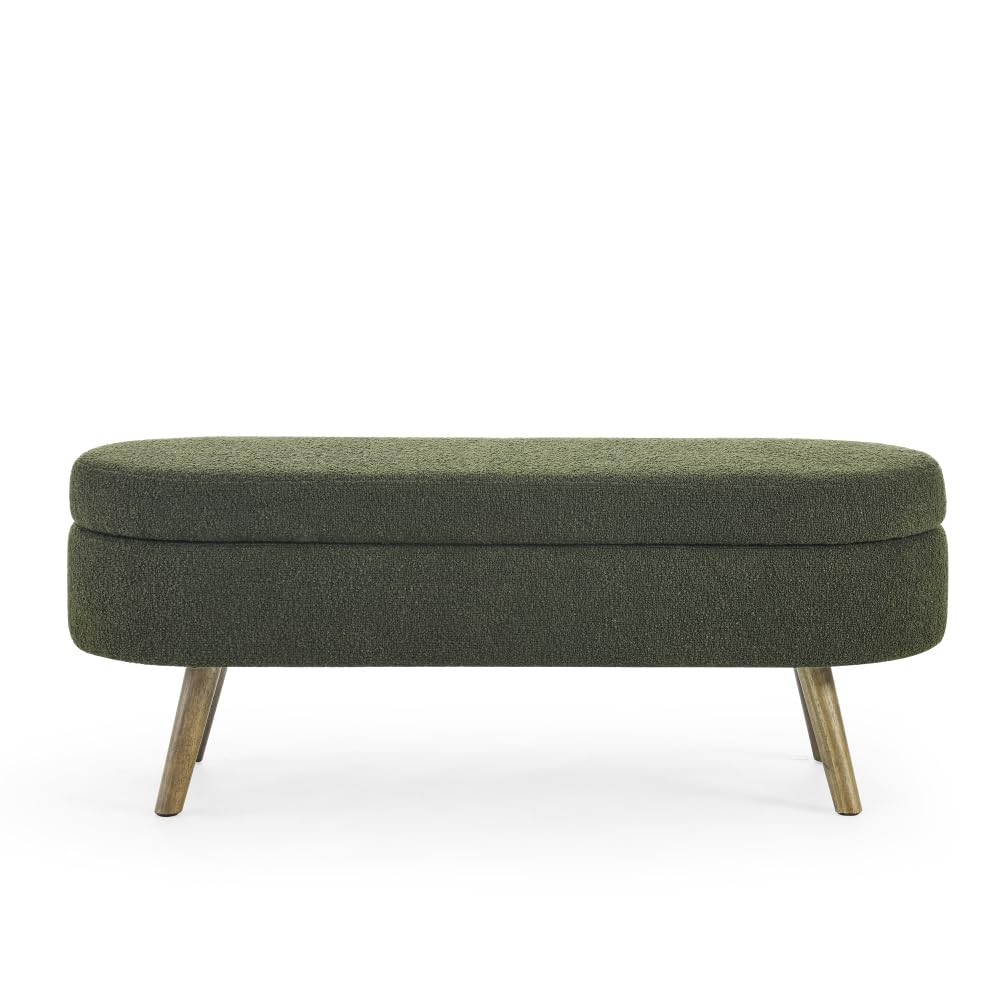 Oval Storage Bench with Rubber Wood Legs V534893