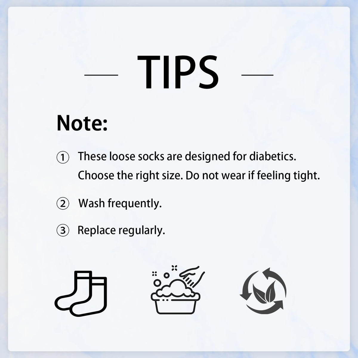 Bamboo Viscose Diabetic Socks, Black, Size 10-13, 5 Pairs L799