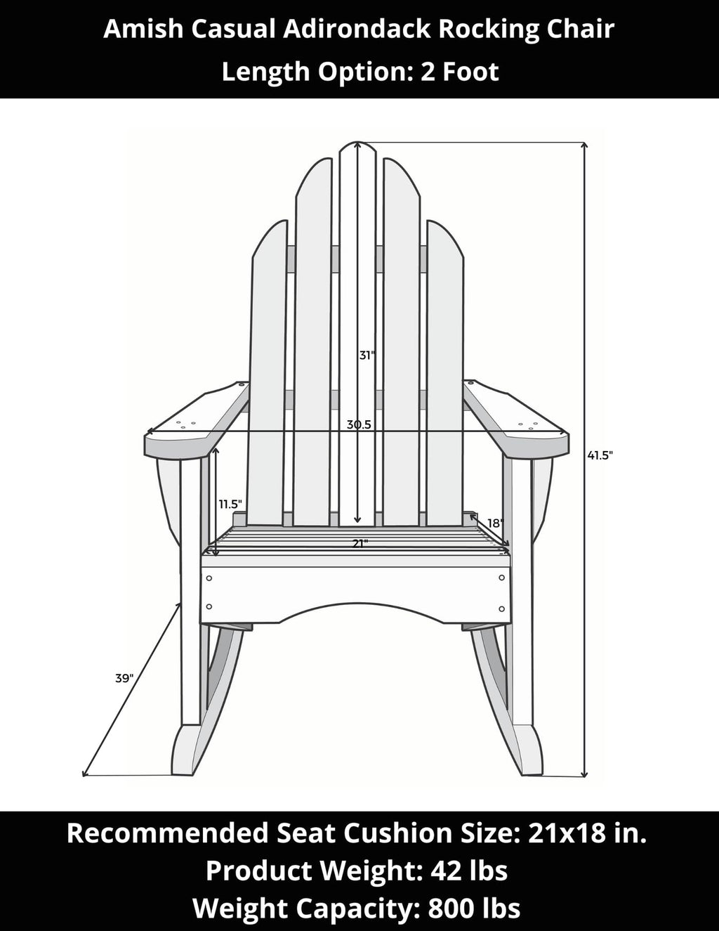 Unfinished Treated Pine Wood Outdoor Rocking Chair L83935