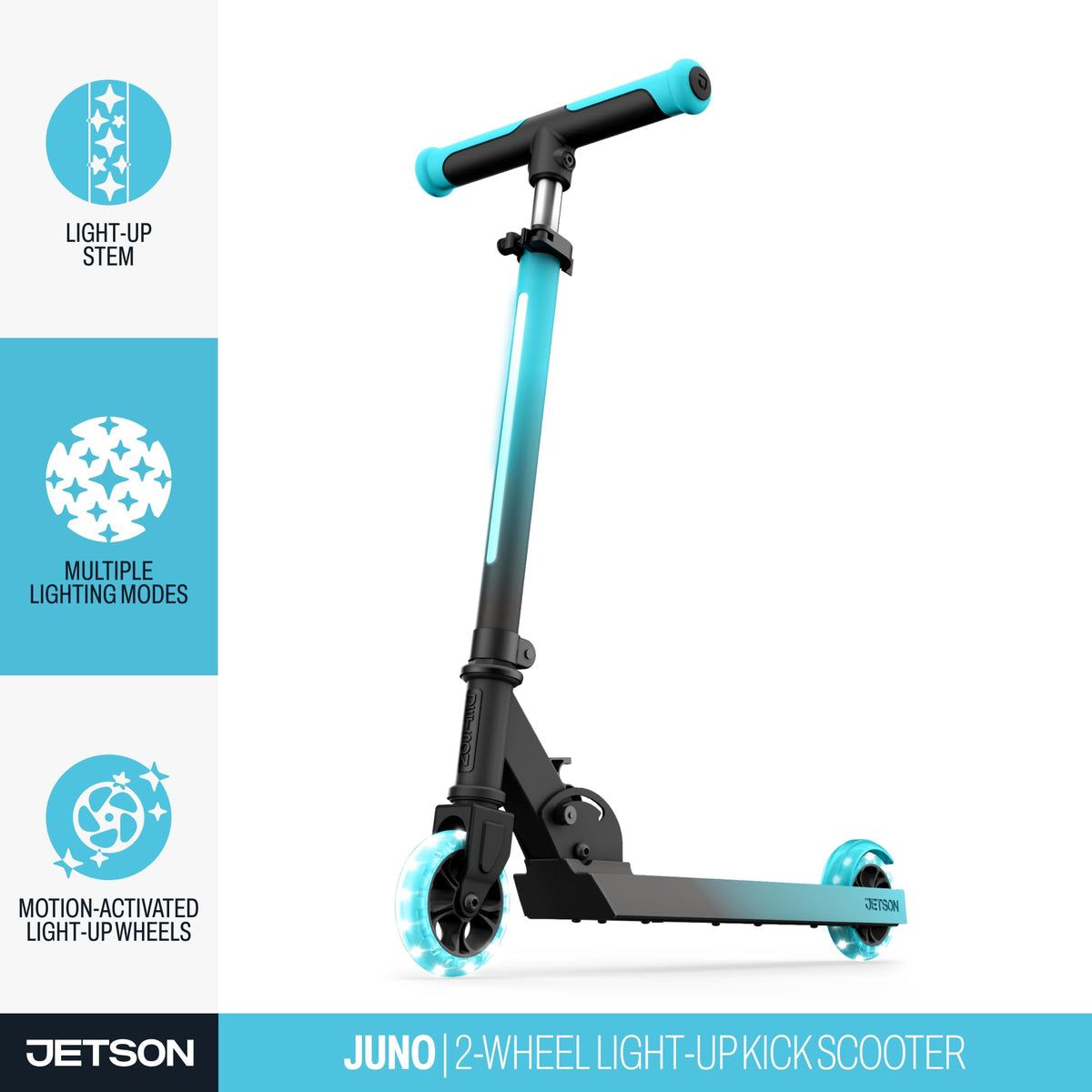 2-Wheel Light-Up Folding Kick Scooter with Adjustable Handlebar Y702