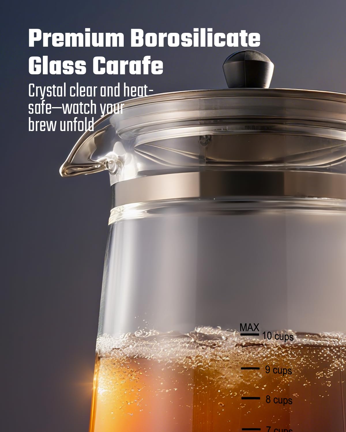 10-Cup Electric Percolator Coffee Pot with Borosilicate Carafe W30123