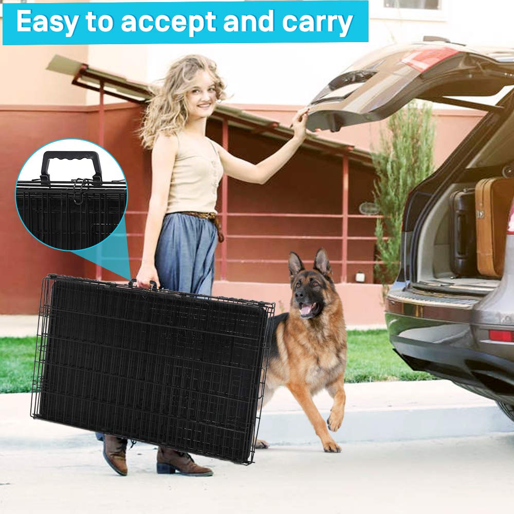 48 Inch Double-Door Dog Crate with Divider M821