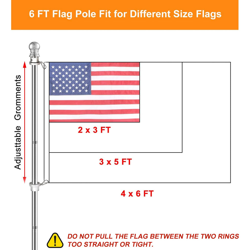 6 FT Stainless Steel Flag Pole O6786