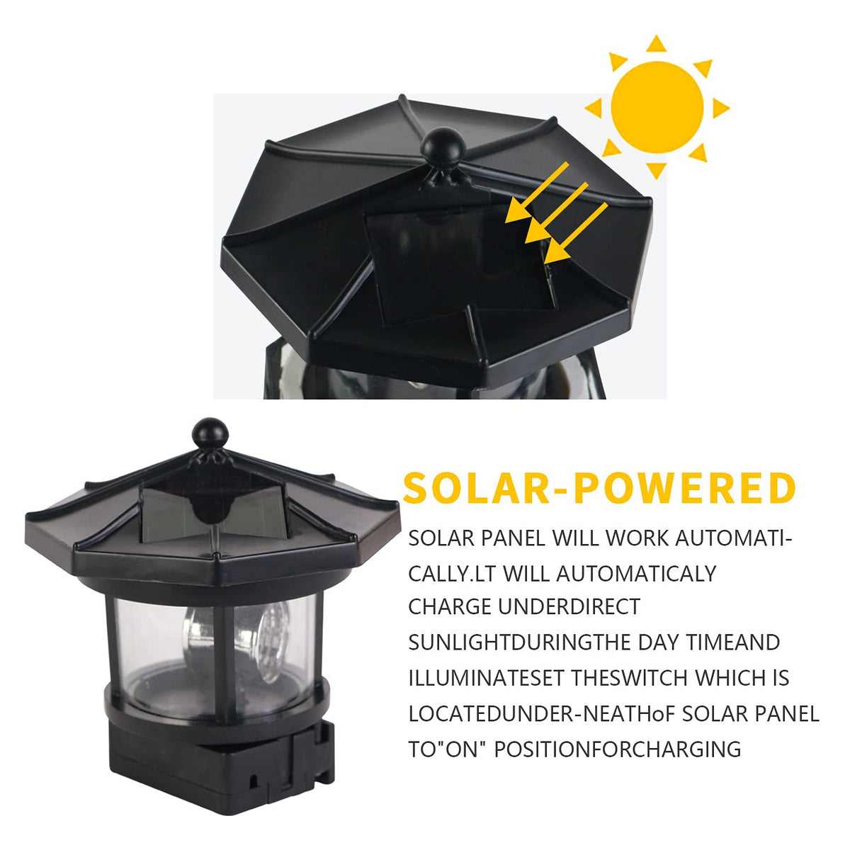 Solar Rotating Lighthouse Lamp S1720