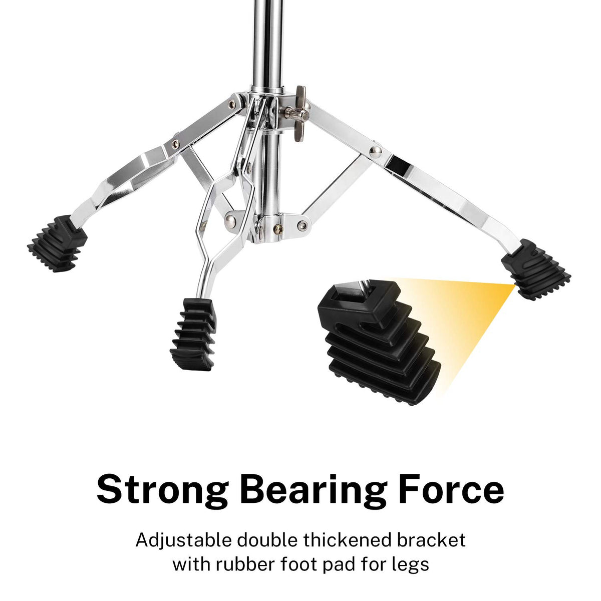 Adjustable Double Braced Snare Drum Stand with Drumstick Holder A9429