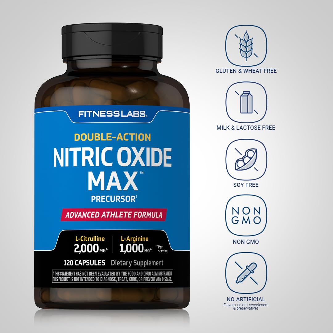 3000mg 120 Capsules Nitric Oxide Supplement with L Arginine and L Citrulline W768932