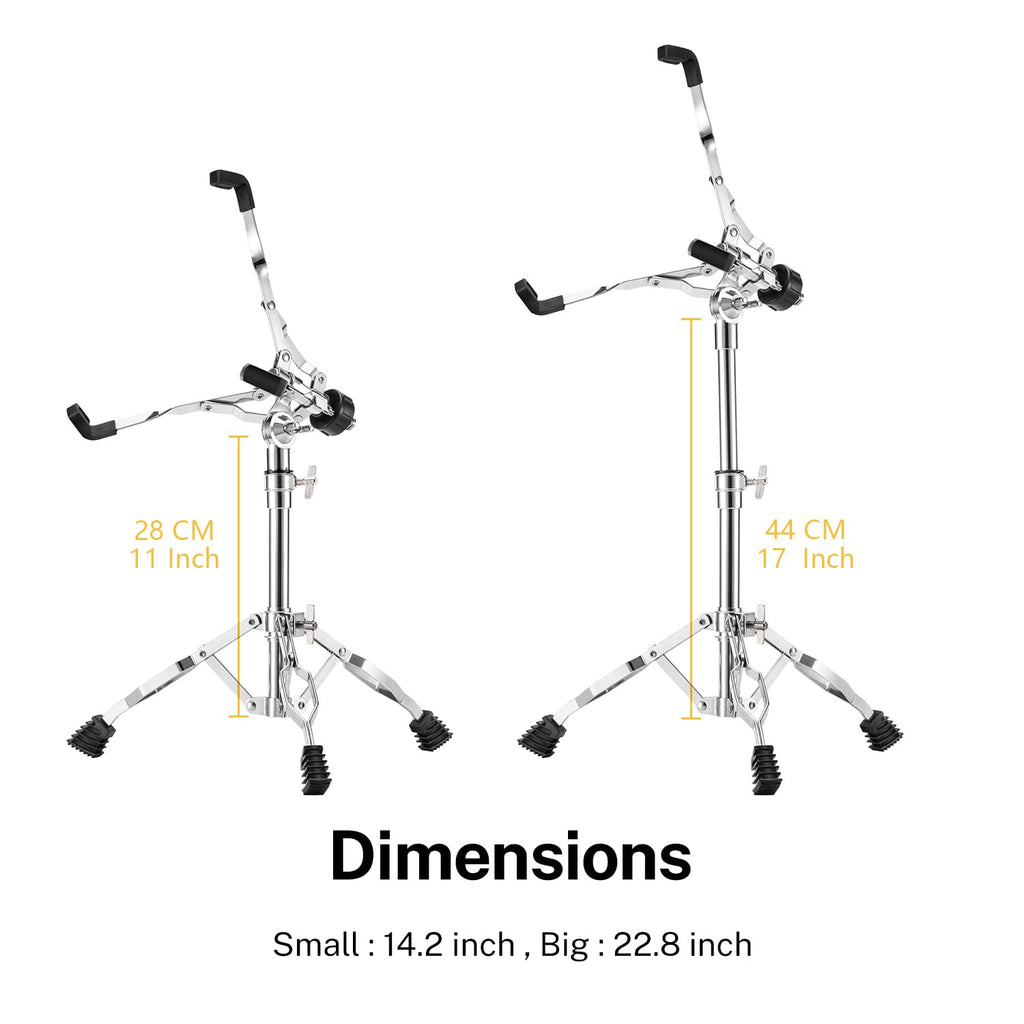 Adjustable Double Braced Snare Drum Stand with Drumstick Holder A9429