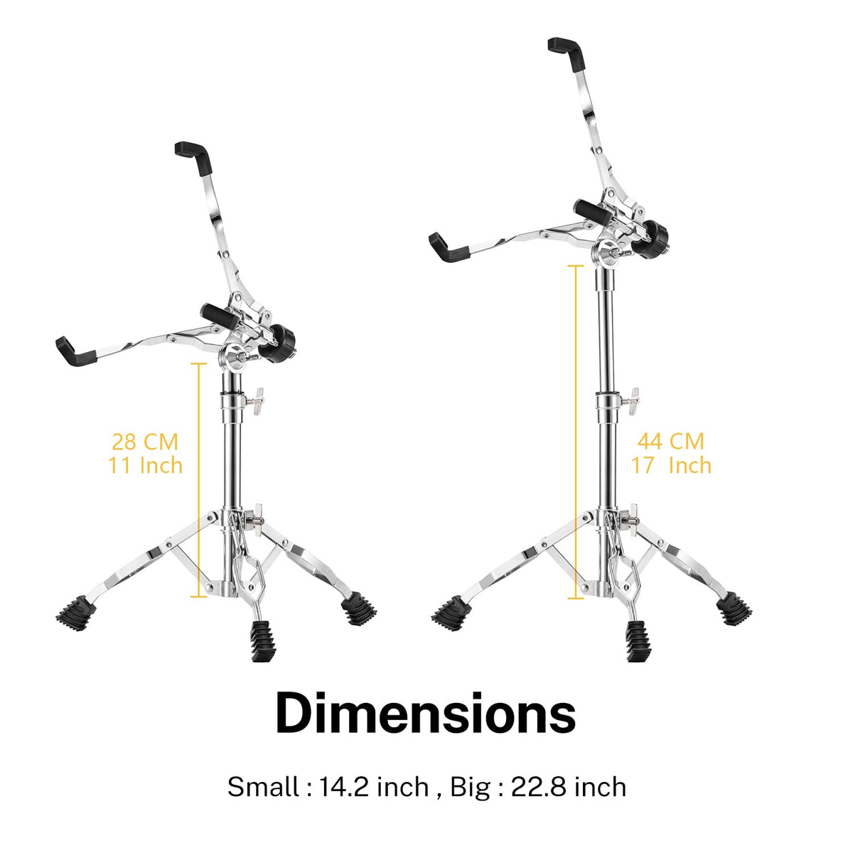 Adjustable Double Braced Snare Drum Stand with Drumstick Holder A9429