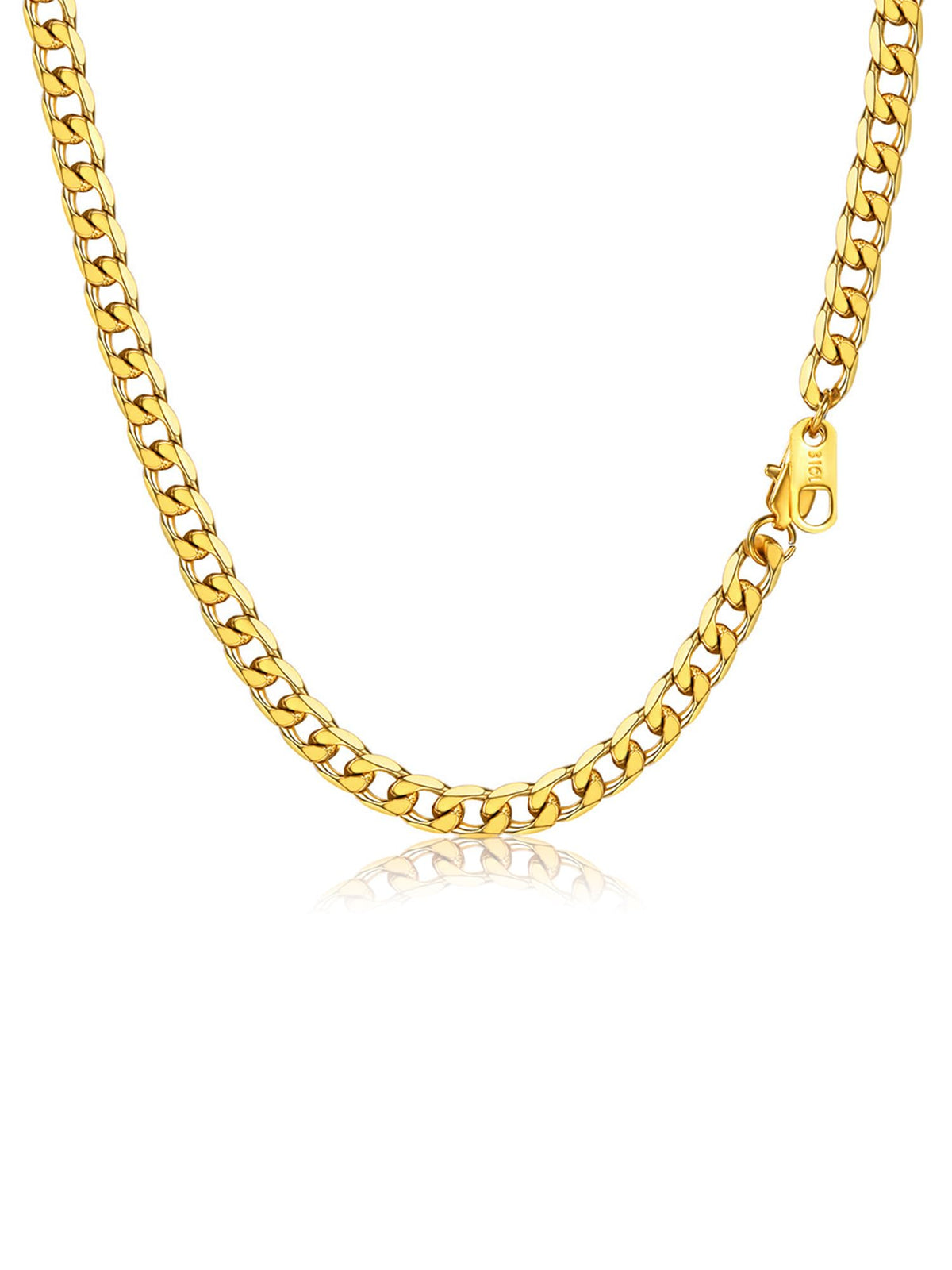 316L Stainless Steel Cuban Link Chain Necklaces V60142