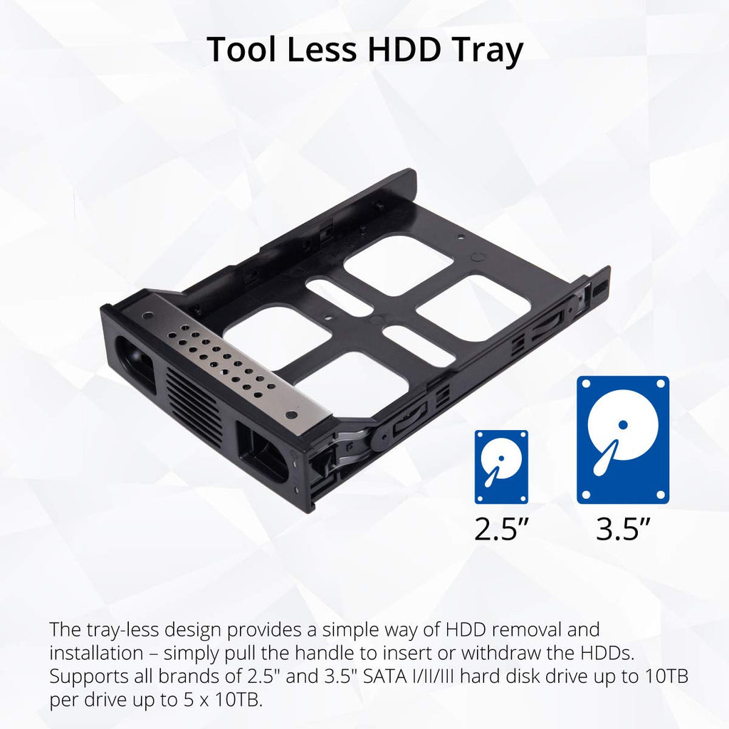 8 Bay Tool Less Hot Swap 2.5" 3.5" SATA USB 3.0 Enclosure F9649