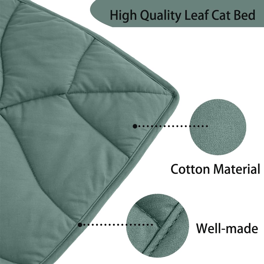 30 X 20 Inch Leaf Shaped Cotton Cat Bed Pad Q38999