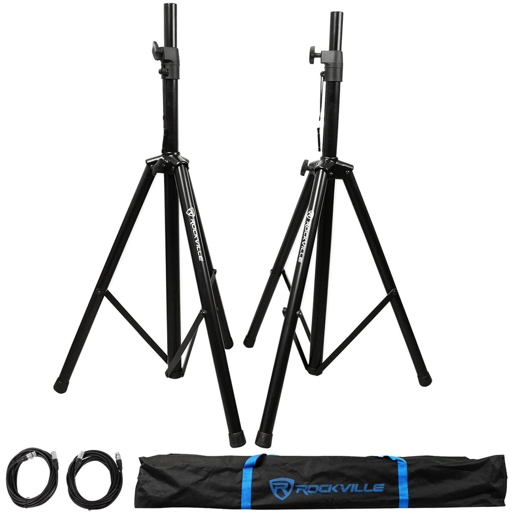 Adjustable Speaker Light Stands Pair with XLR Cables D237332