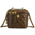 Quilted Leather Crossbody Bag with Chain Strap B8908