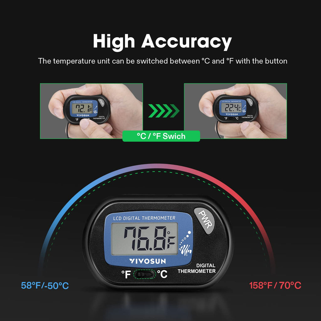 2-Pack LCD Digital Aquarium Thermometer Q78441