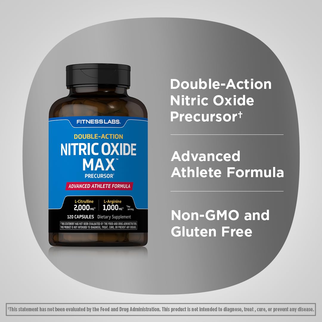 3000mg 120 Capsules Nitric Oxide Supplement with L Arginine and L Citrulline W768932
