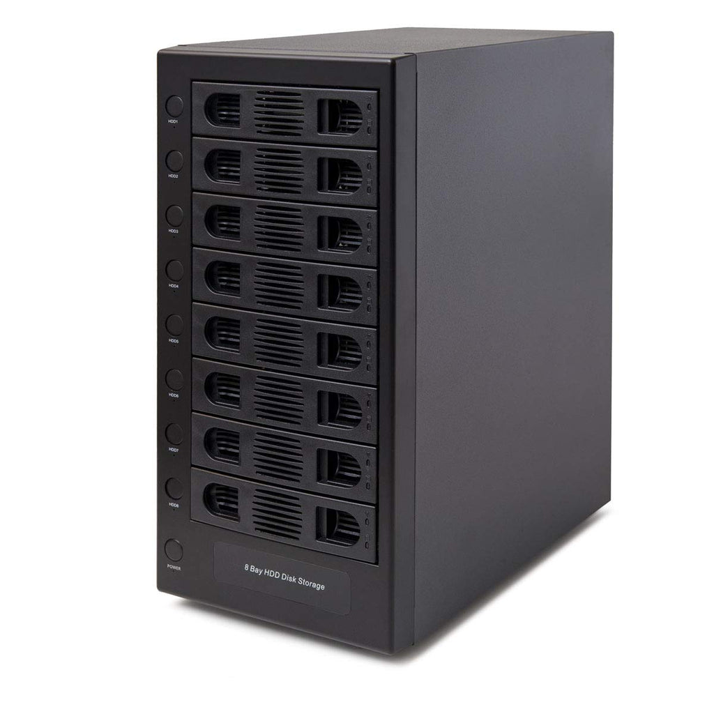 8 Bay Tool Less Hot Swap 2.5" 3.5" SATA USB 3.0 Enclosure F9649