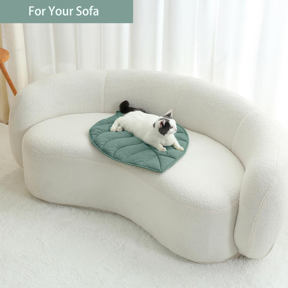 30 X 20 Inch Leaf Shaped Cotton Cat Bed Pad Q38999