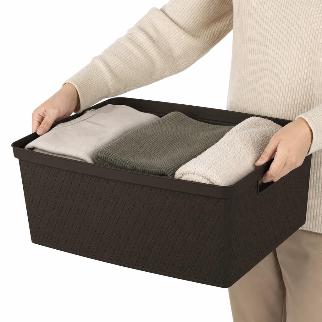 Brown 4 Drawer Plastic Storage Drawers D5277