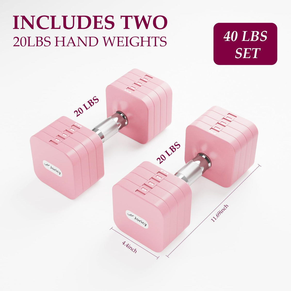 Adjustable Dumbbell Set 10LBS 20LBS 25LBS Set of 2 X91167