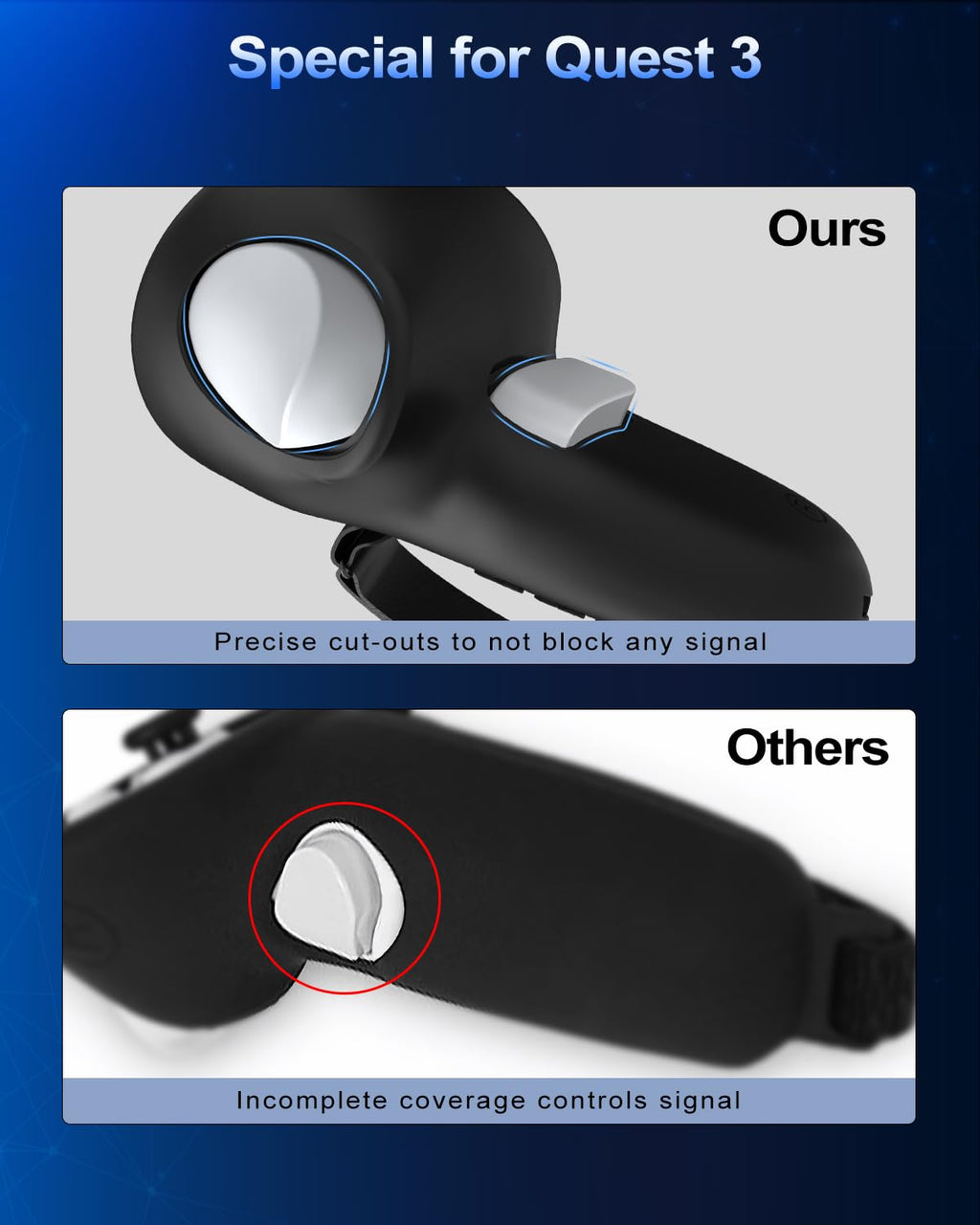 Silicone Controller Grip Cover with Non-Slip Thumbstick Covers Black V448