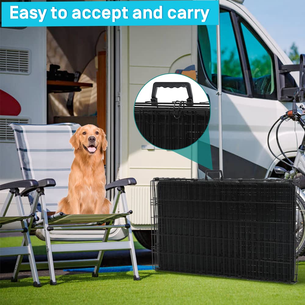 48 Inch Double-Door Dog Crate with Divider M821