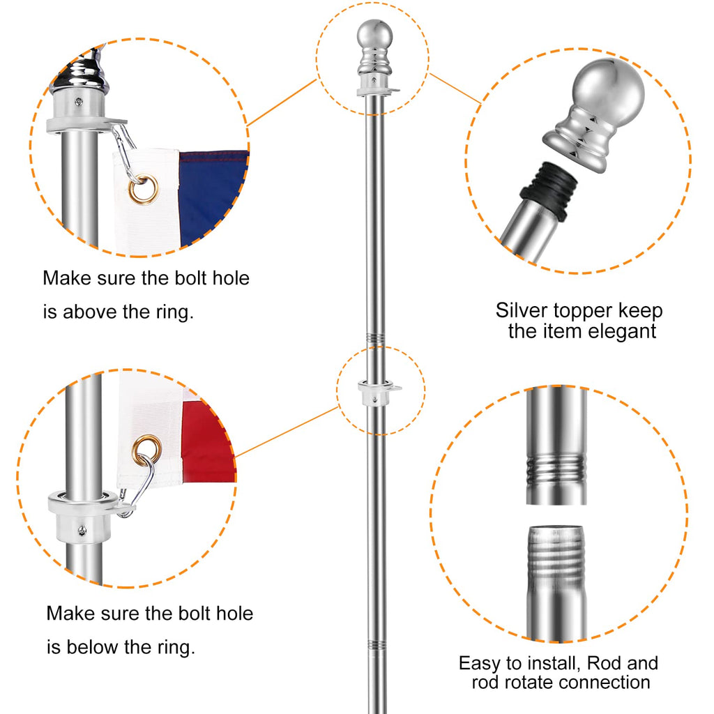 6 FT Stainless Steel Flag Pole O6786