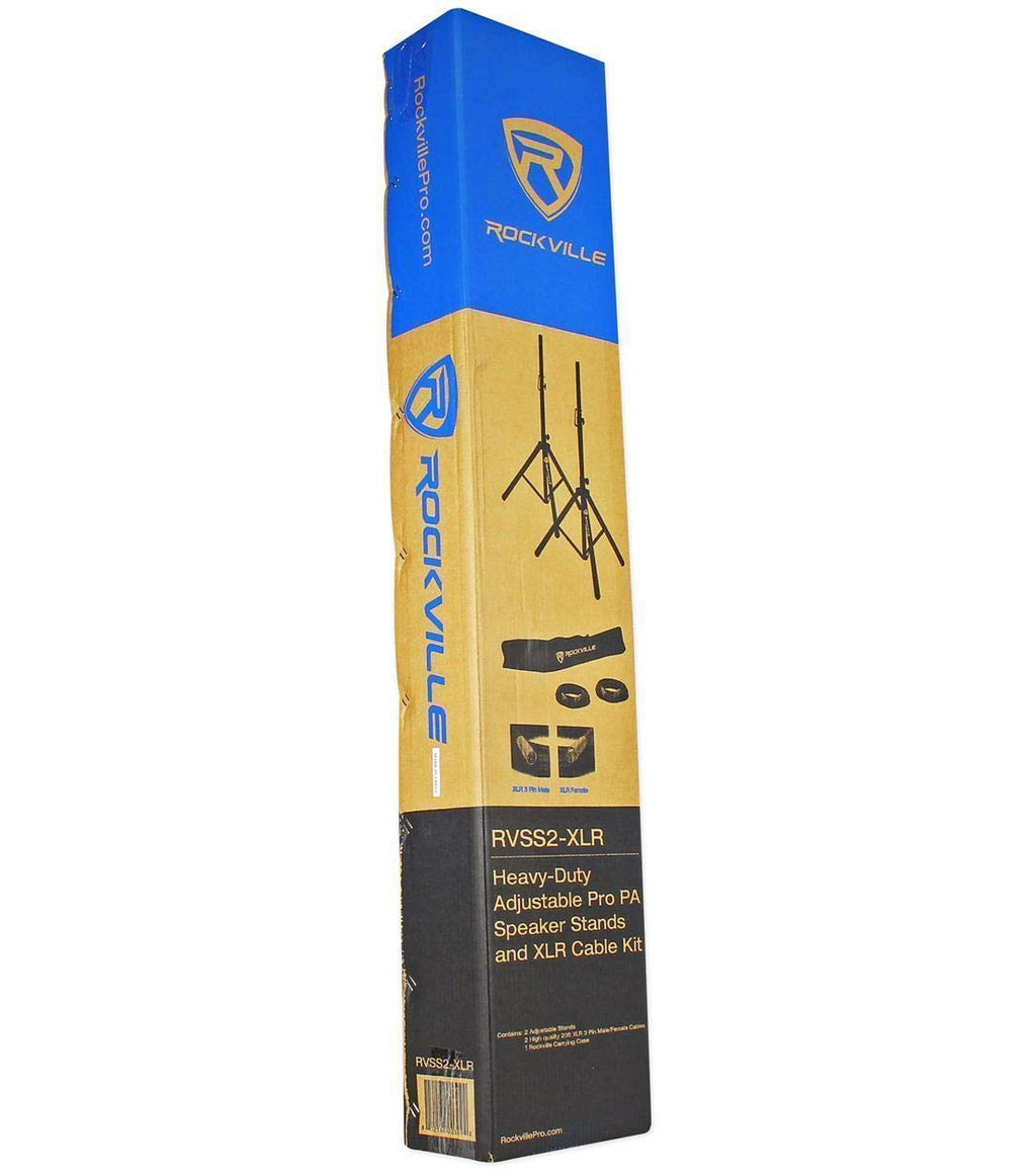 Adjustable Speaker Light Stands Pair with XLR Cables D237332