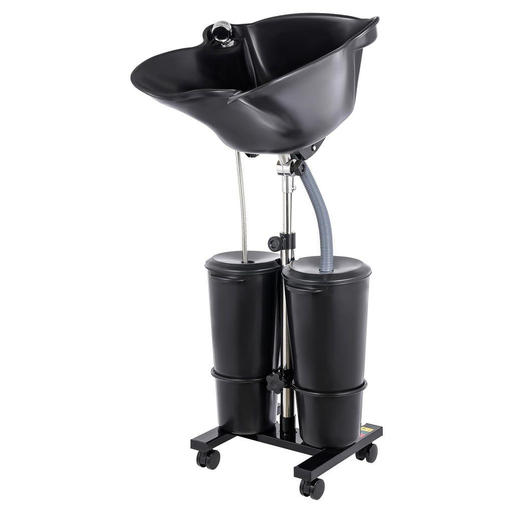 Portable Shampoo Bowl with Electric Pump, 2 Water Buckets, Height Adjustable K151882