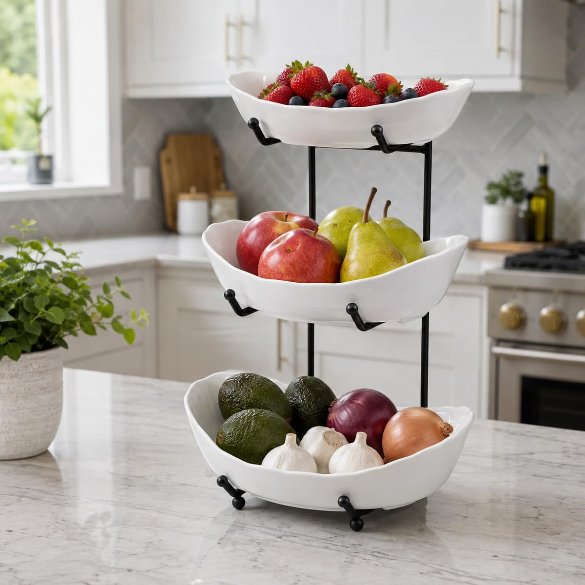 3 Tier Ceramic Fruit Bowl A79764