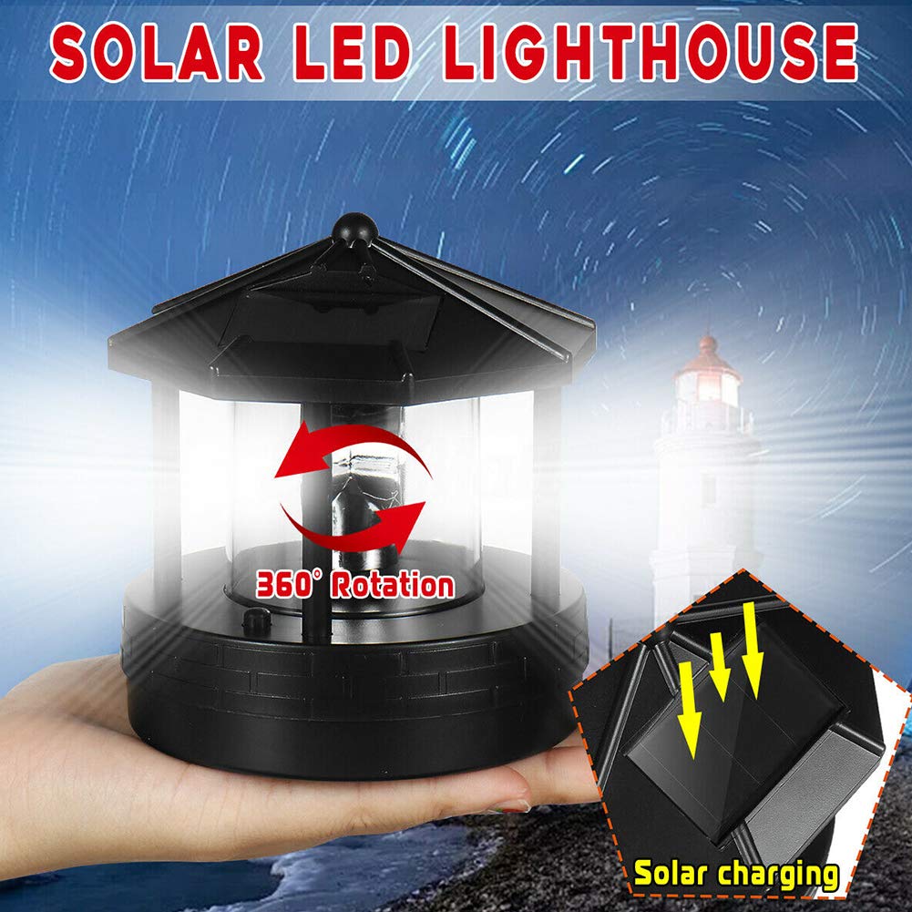 Solar Lighthouse Light with Rotating Beacon Q123