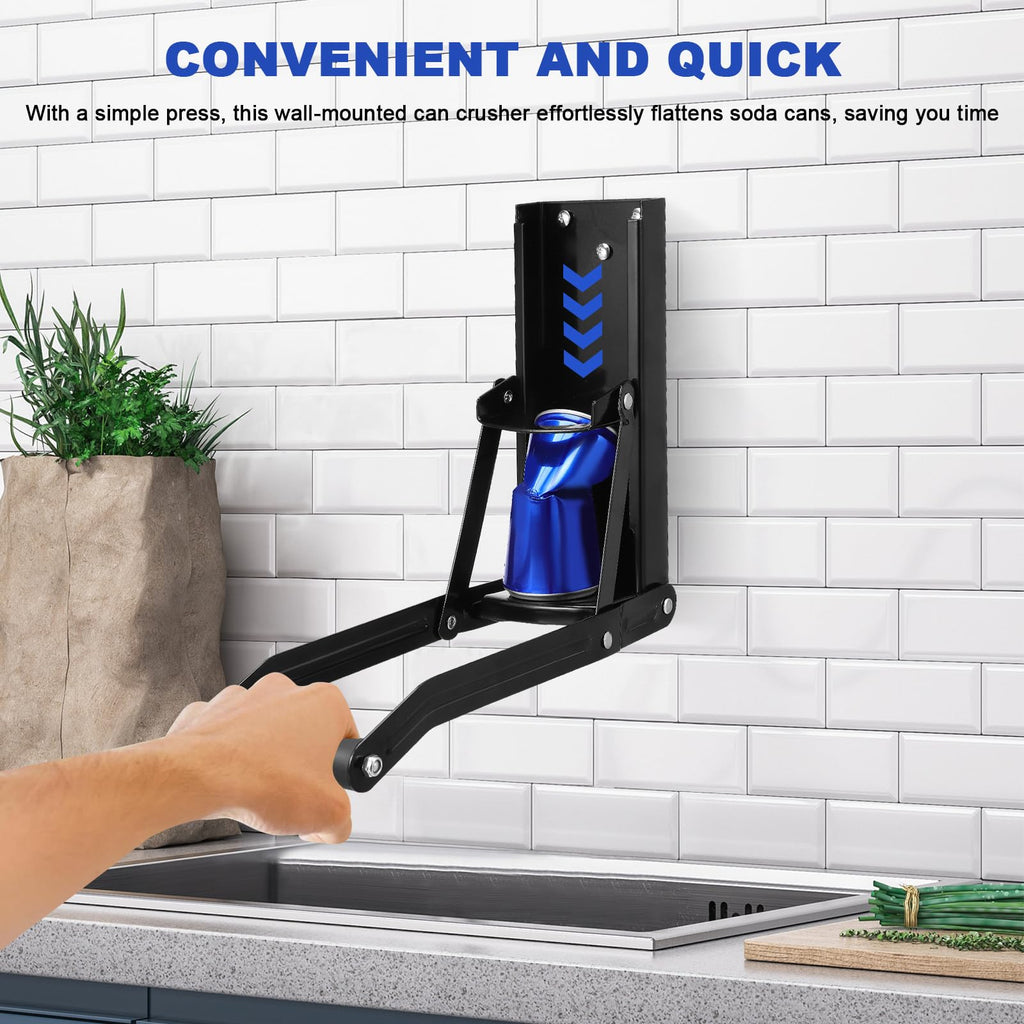 Black Heavy Duty Wall Mounted Can Crusher K887