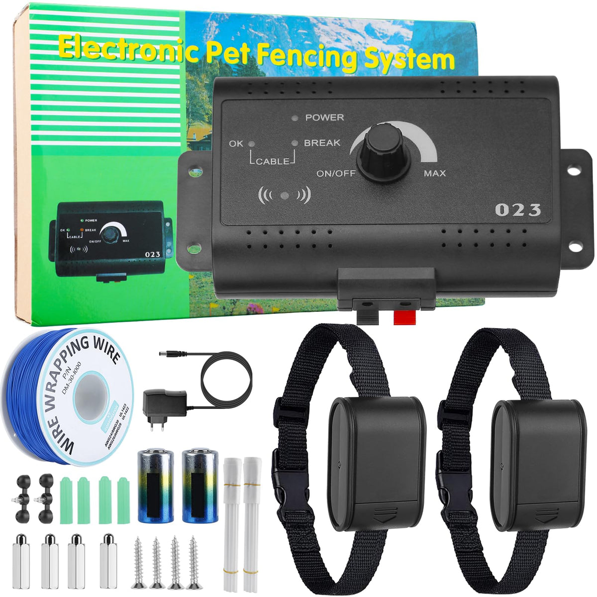 Electric Dog Fence System with Dual Waterproof Shock Collars Z224277
