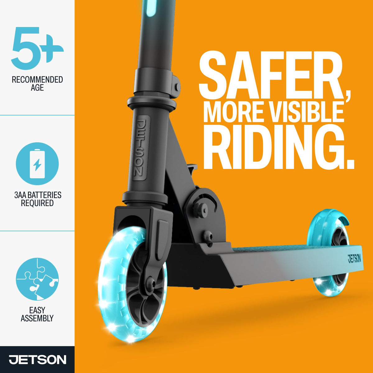 2-Wheel Light-Up Folding Kick Scooter with Adjustable Handlebar Y702