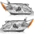 2007-2009 Toyota Camry Headlight Assembly Pair Chrome Housing Clear Lens M748776