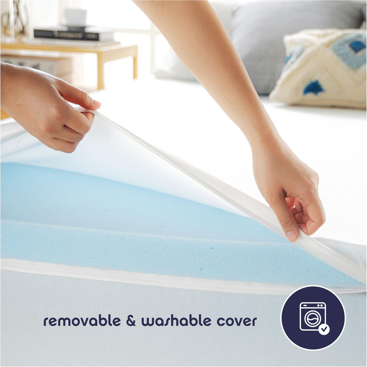 3 Inch Gel Memory Foam Mattress Topper with Cover P498