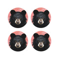 Black Bear Leather Coasters Set of 4 X162