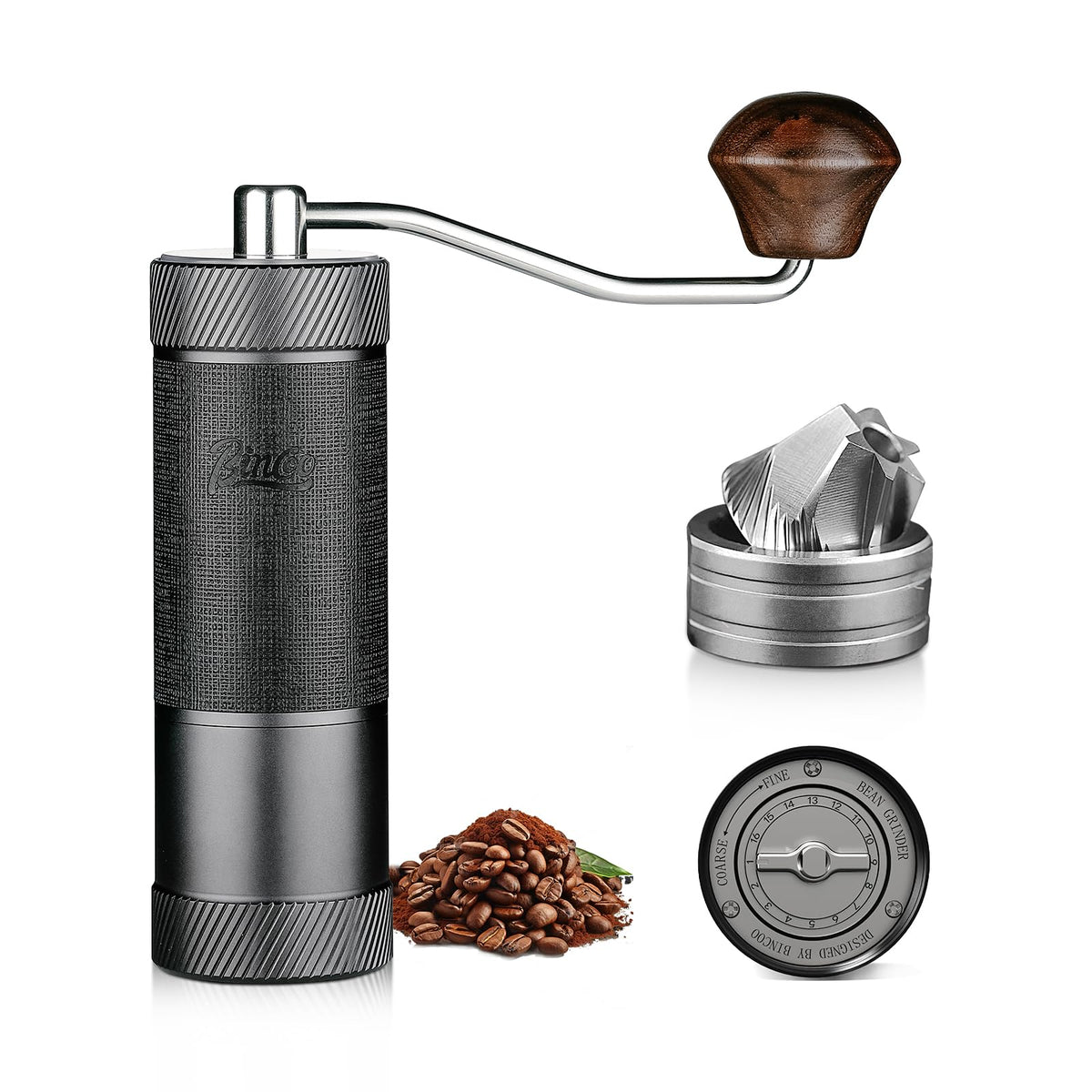 Manual Coffee Bean Grinder with Stainless Steel Conical Burr C935880