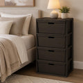 Brown 4 Drawer Plastic Storage Drawers D5277