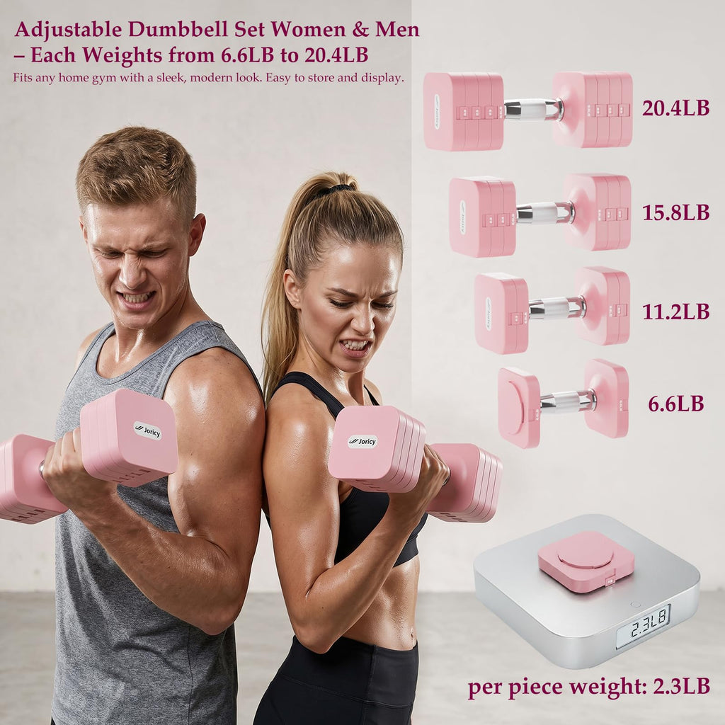 Adjustable Dumbbell Set 10LBS 20LBS 25LBS Set of 2 X91167