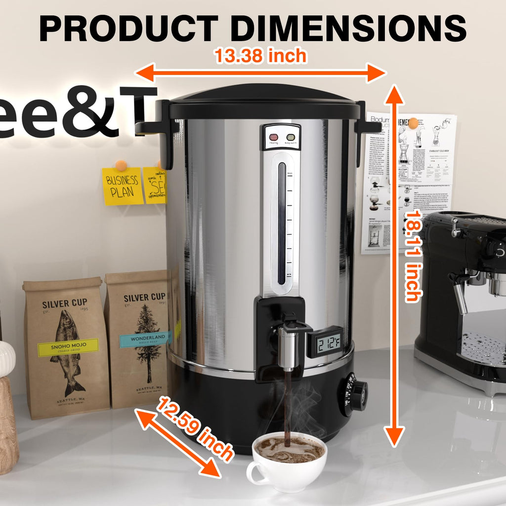 110-Cup Stainless Steel Commercial Coffee Urn X124320