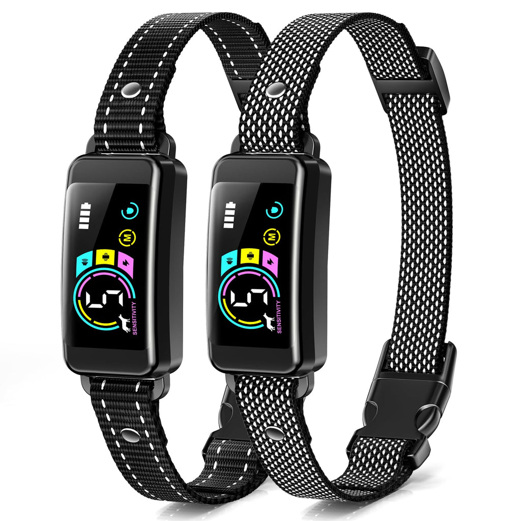 2 Pack Adjustable Bark Collar with Beep Vibration Shock D54191