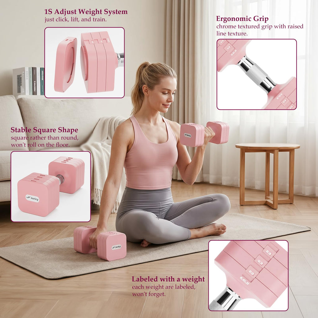 Adjustable Dumbbell Set 10LBS 20LBS 25LBS Set of 2 X91167