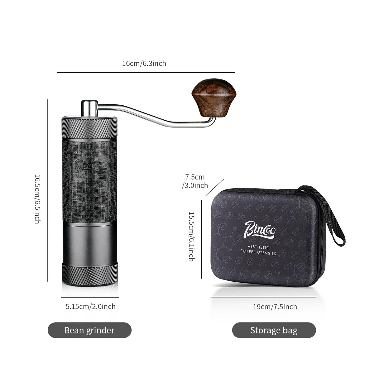Manual Coffee Bean Grinder with Stainless Steel Conical Burr C935880