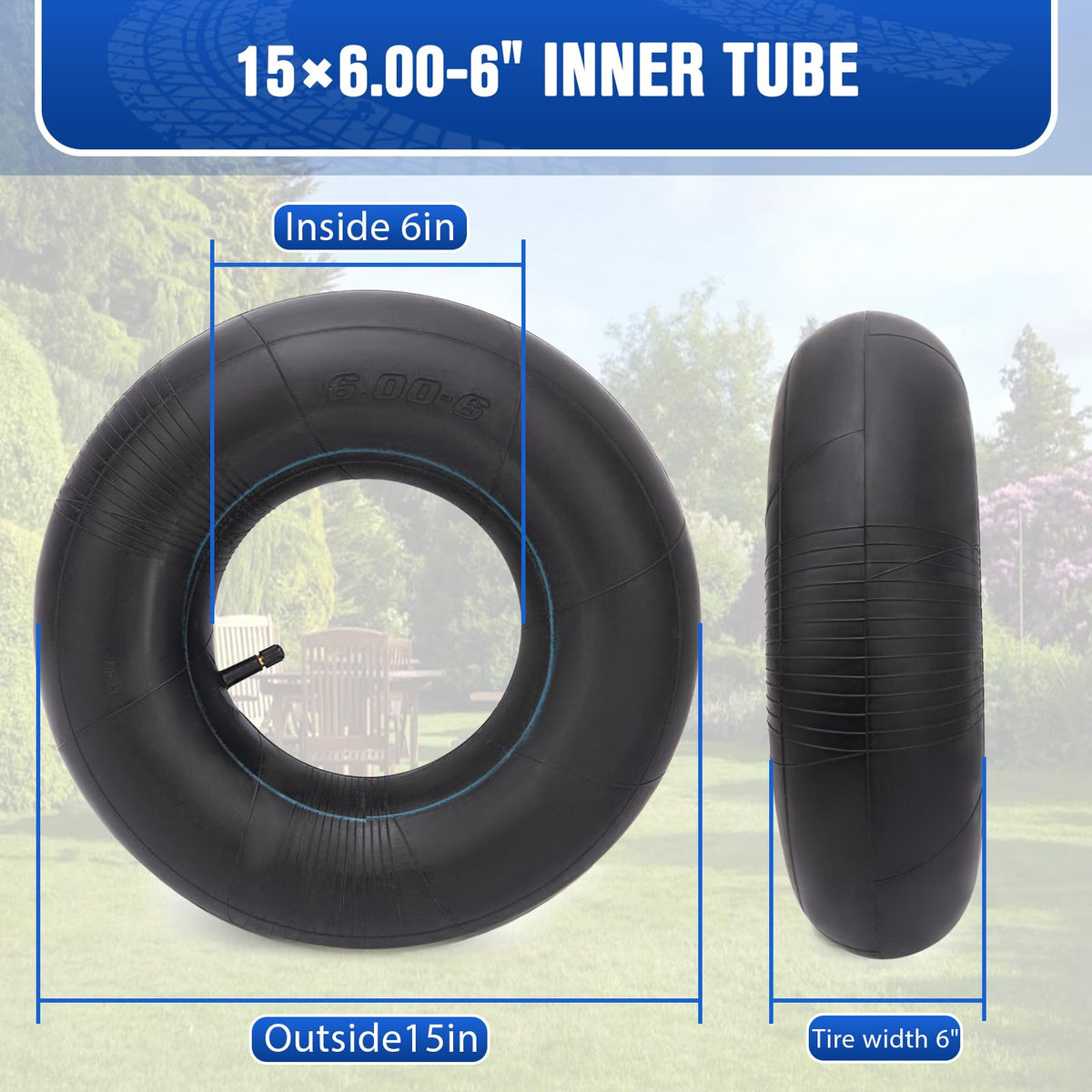 15x6.00-6 Inner Tubes with TR-13 Straight Valve Stem U356175