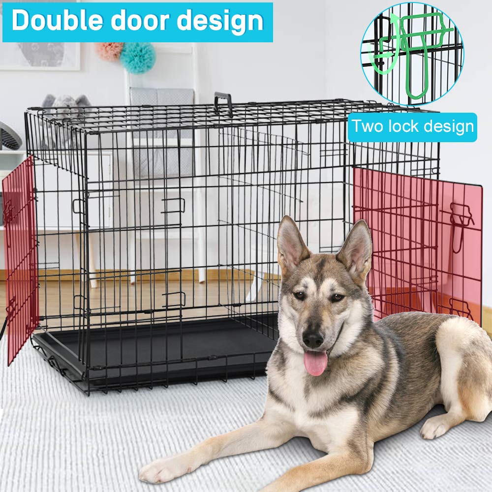 48 Inch Double-Door Dog Crate with Divider M821