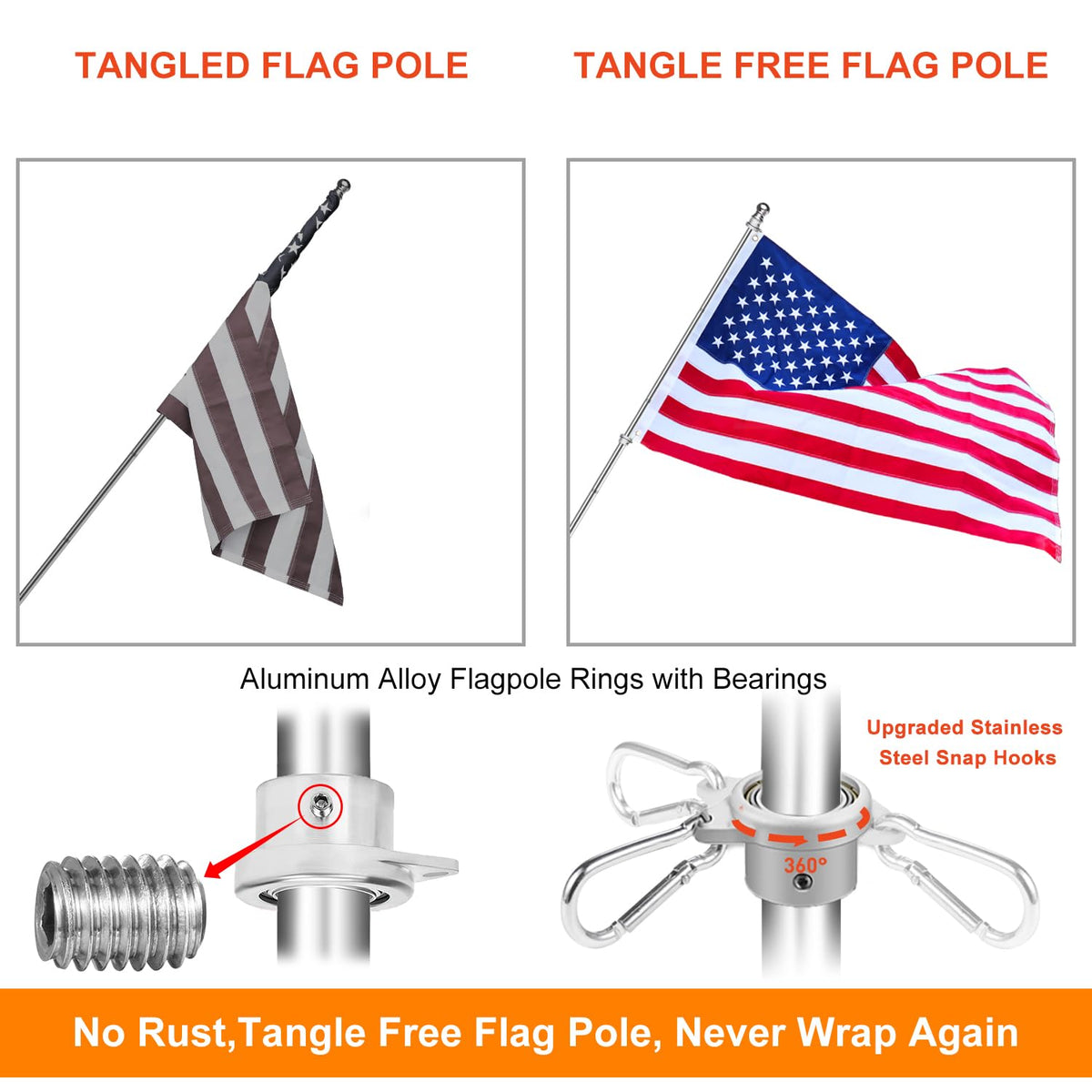 6 FT Stainless Steel Flag Pole O6786