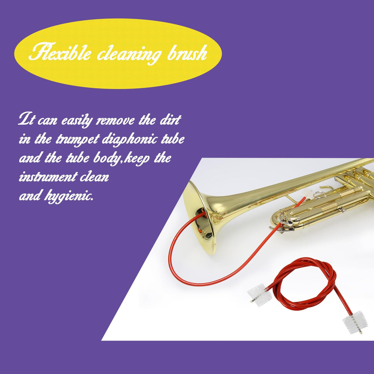 Trumpet Cleaning and Maintenance Kit with Valve Oil, Cork Grease, Cleaning Cloth, Mouthpiece, Cleaning Brush, Gloves C680