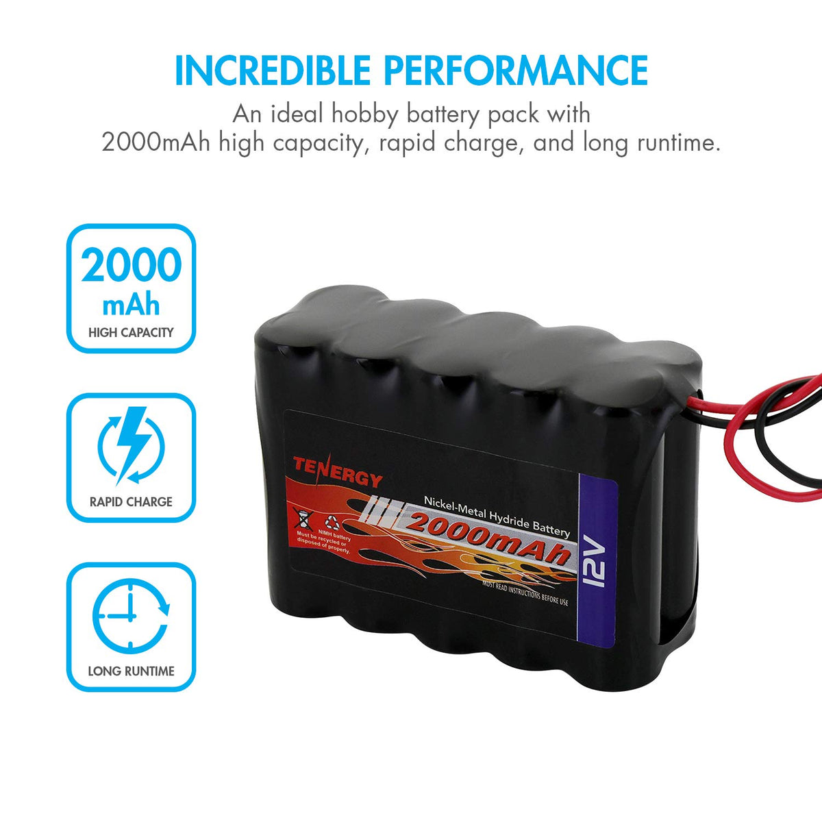12V 2000mAh NiMH Rechargeable Battery Pack Y485